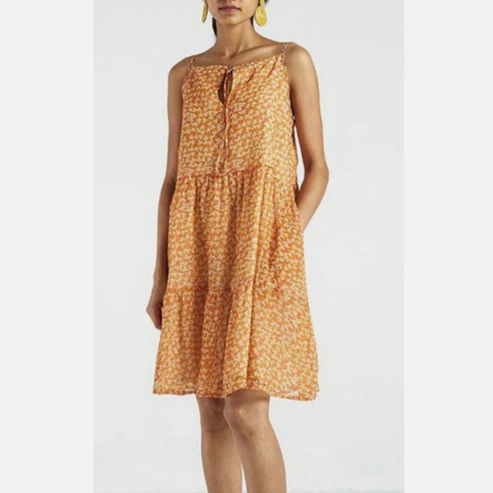 Reistor Elegant Orange Floral A-Line Skirt